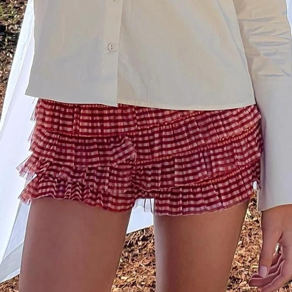 Biscotti Low Rise Bloomer Shorts Red Gingham